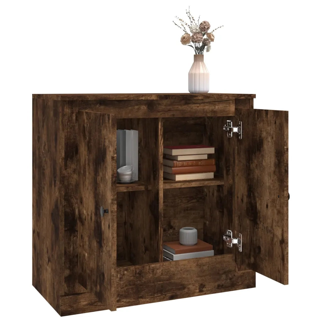 Credenza Rovere Fumo 70x35,5x67,5 cm in Legno Multistrato 816189