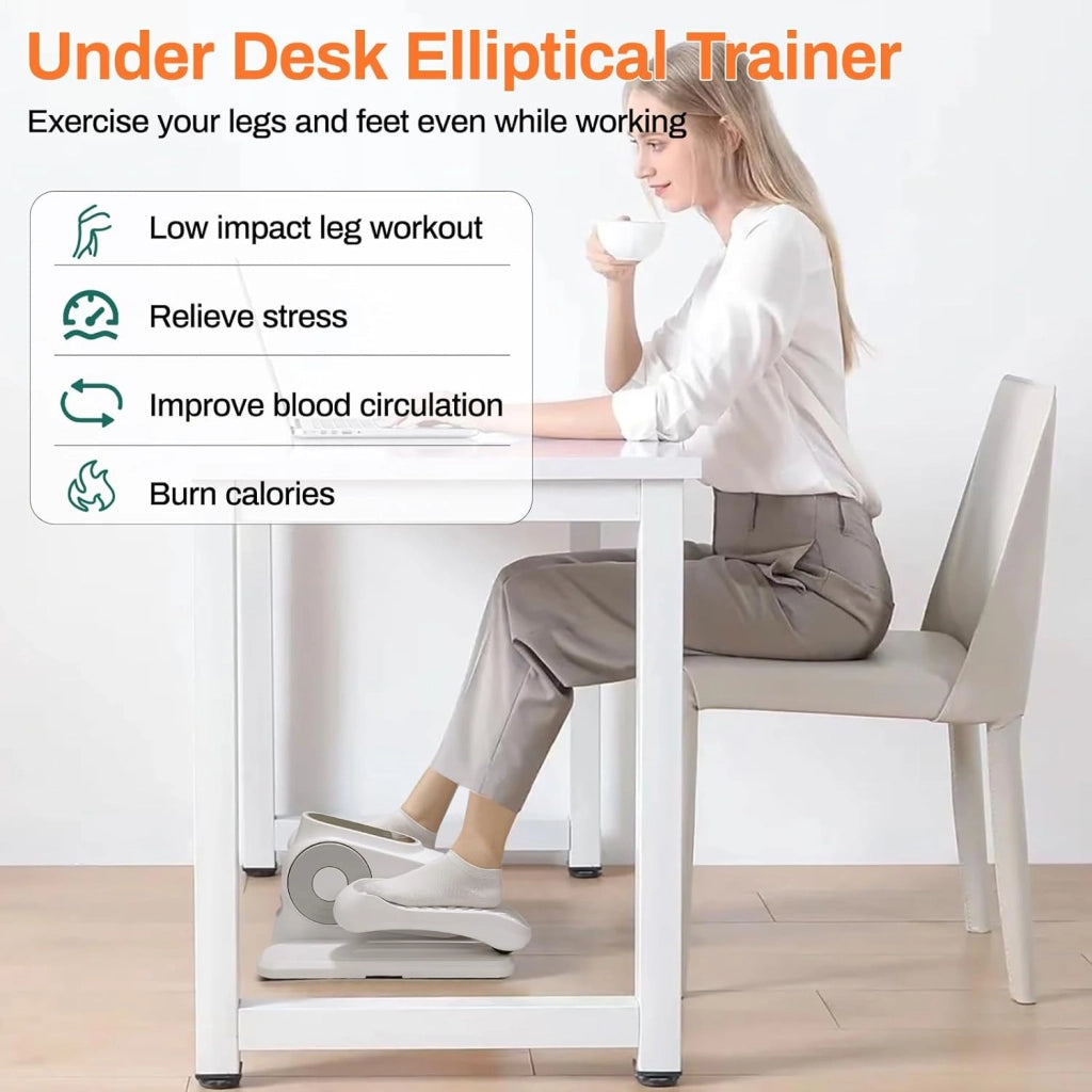 Trainer ellittico elettrico sotto scrivania con telecomando Trainer ellittico Pedal Trainer Trainer per gambe Stepper a velocità regolabile per Home Office Adolescenti per anziani e adulti
