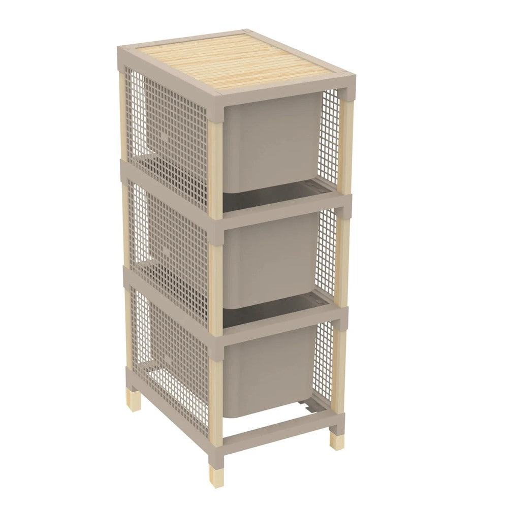 Trade Shop - Cassettiera Multiuso 3 Cassetti Per Organizzare Vestiti Accessori Ufficio Bagno Casa -