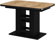 tavolo da pranzo allungabile Fenaro, Rovere Goldkraft/nero, 120 x 80 cm, allungabile con estrazione sincronizzata per lunghezza tavolo variabile