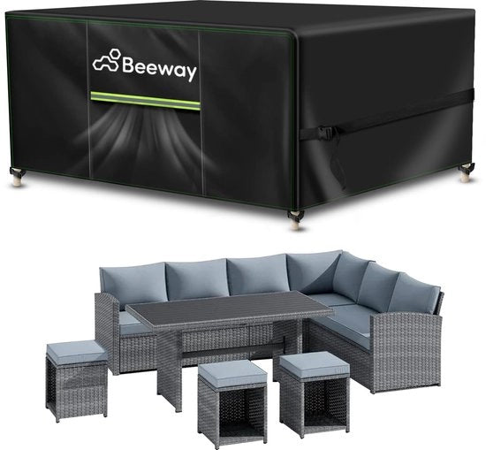 Copri Tavolo per Giardino e Set di Mobili da Terrazza - 420D Tessuto di Oxford, Anti-UV, Resistente all'Inverno, 250 x 210 x 90 cm
