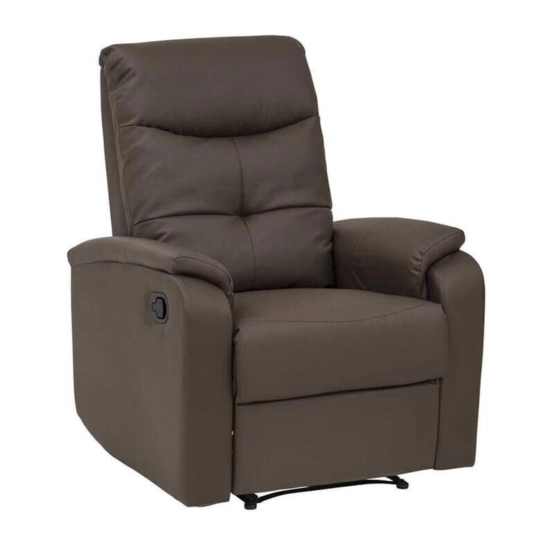 POLTRONA RELAX IN ECOPELLE MARRONE DAL DESIGN MODERNO
