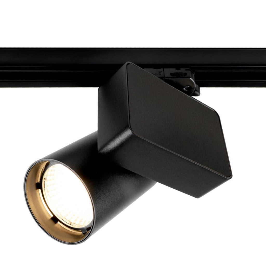 Faretto binario trifase LED 33W dimmerabile alta resa proiettore track luce orientabile illuminazione negozio vetrina RA90 NERO 4000K