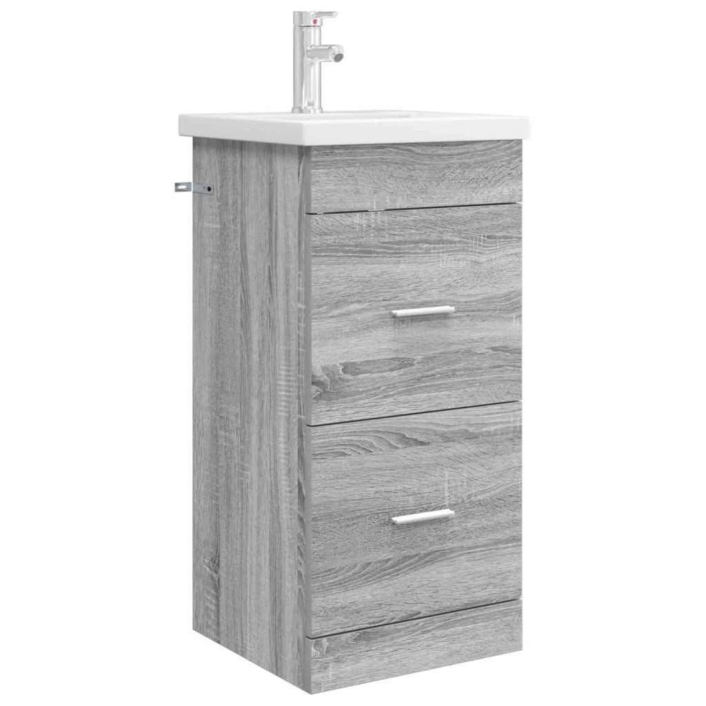 Mobile da bagno con lavabo Sonoma grigio 42 x 40 x 84,5 cm 890701