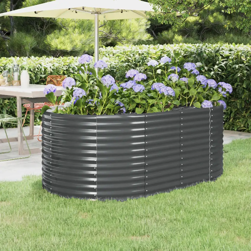 Letto da Giardino in Acciaio Zincato 175x100x68 cm Antracite 319061