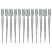 Picchetti di Terra 12 pz Argento 7x7x75 cm Acciaio Galvanizzato