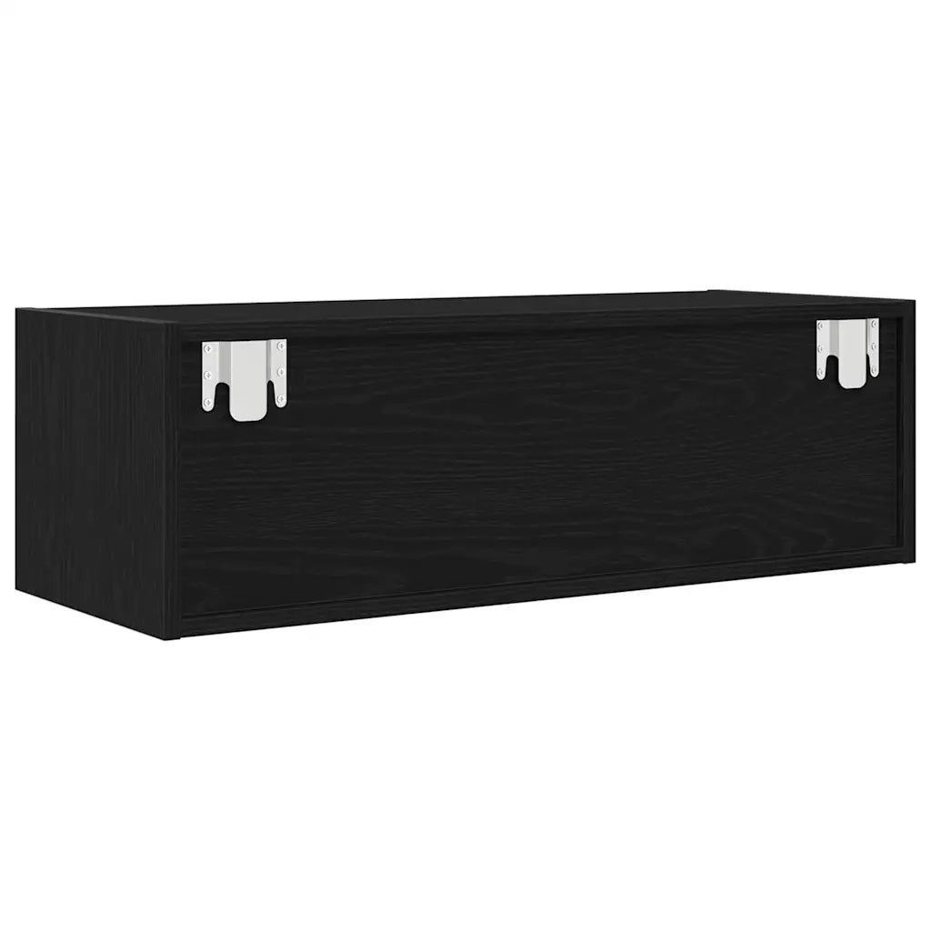 Mobile Porta TV Rovere Nero 80x31x25,5 cm in Legno Multistrato