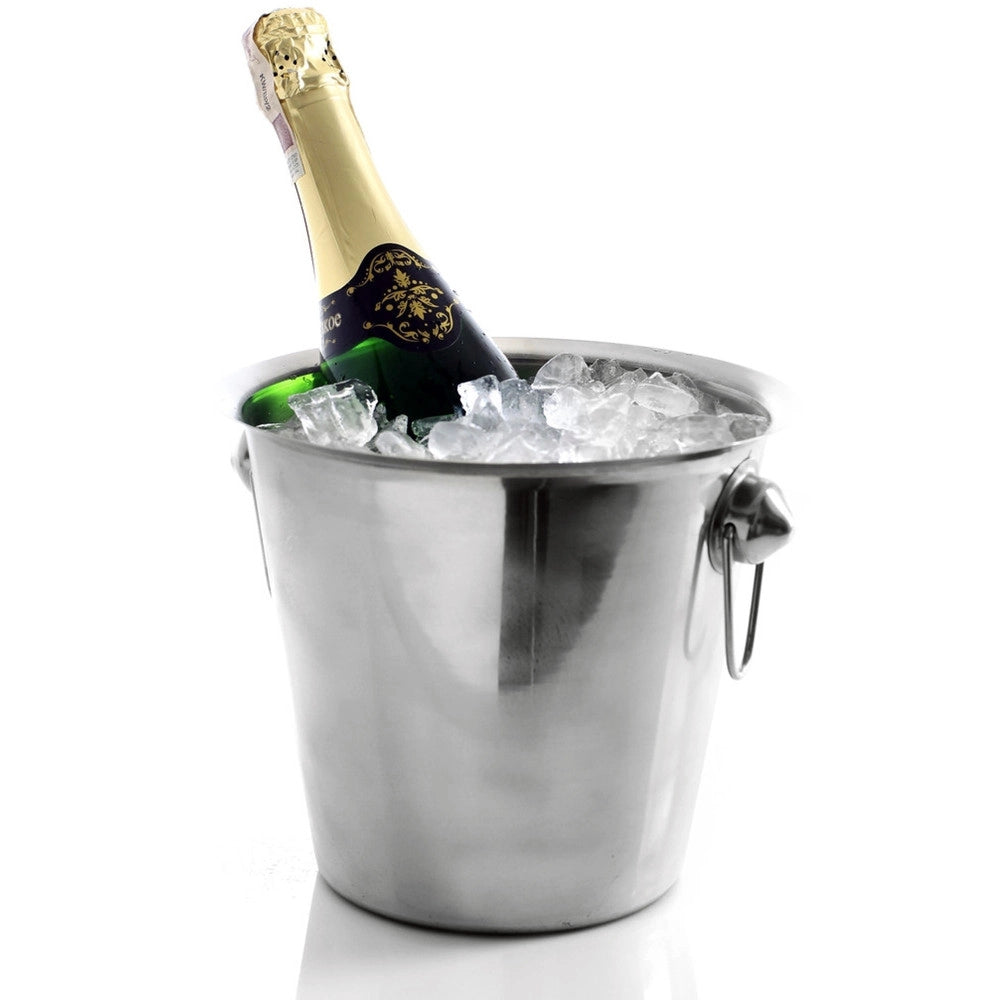 Trade Shop - Secchiello Portaghiaccio In Acciaio Per Champagne Vino Spumante Ice Bucket -