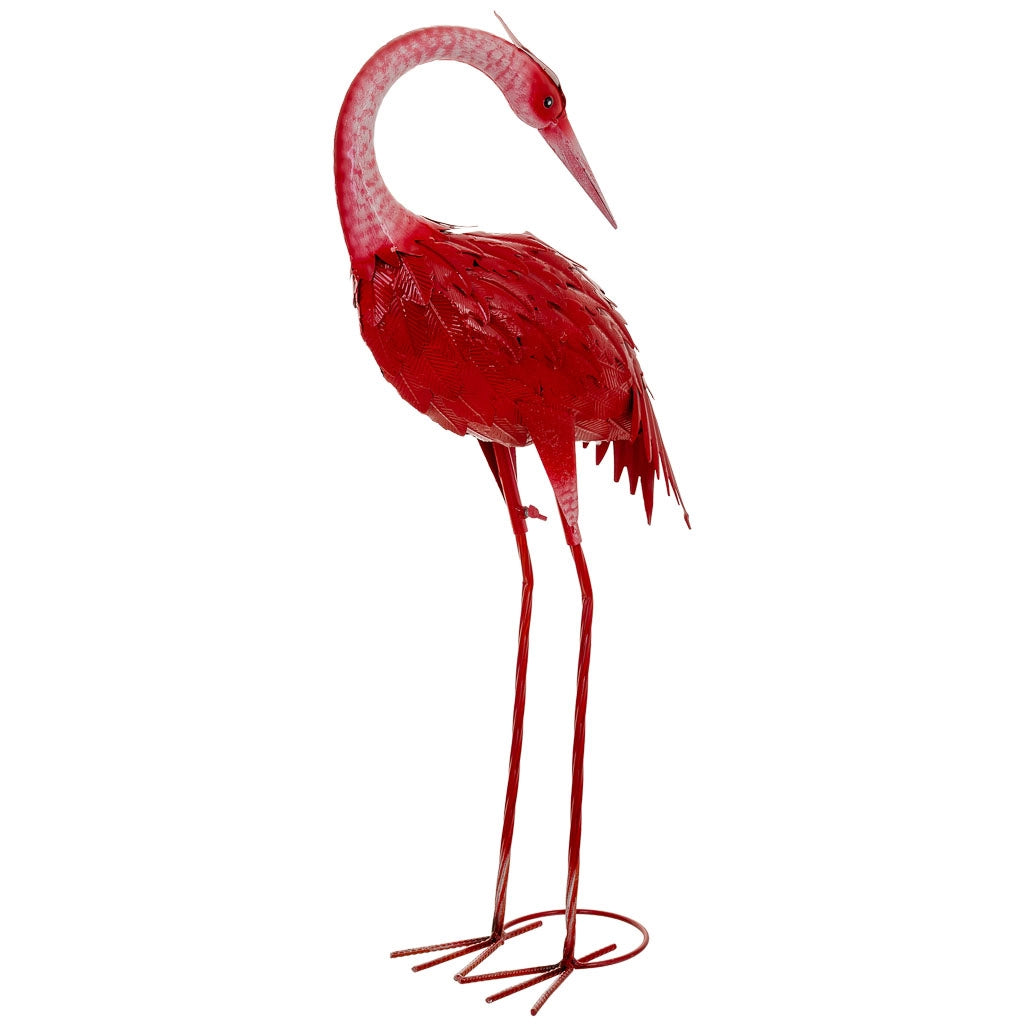 Figura decoración de metal roja 28x18x78h cm