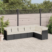 Set Divani da Giardino con Cuscini 7pz Nero Polyrattan 3249575
