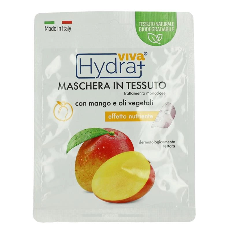 HYDRA VIVA MASCHERA IN TESSUTO MONODOSE CON MANGO E OLI VEGETALI EFFETTO NUTRIENTE DERMATOLOGICAMENTE TESTATO