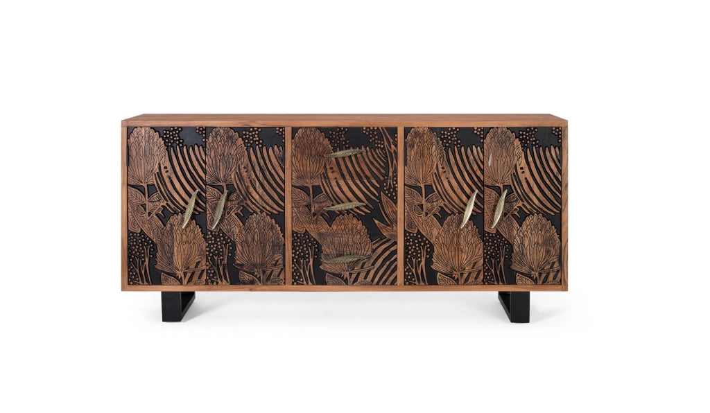 Credenza in legno di acacia e metallo