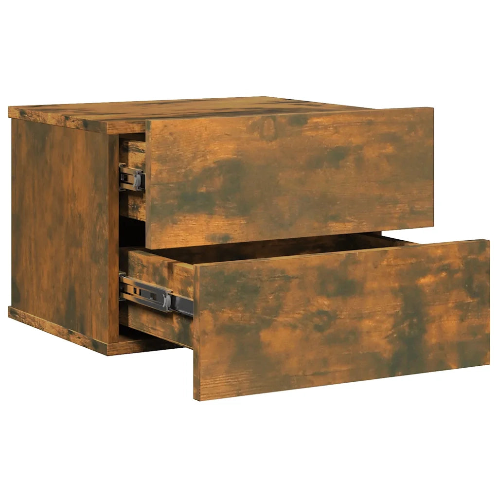 Comodino | Armadio da Notte | Mobiletto da notte Rovere Fumo 40x30x30 cm Legno Multistrato