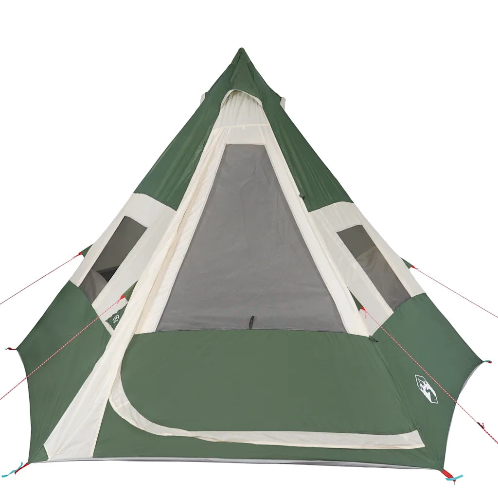 Tenda da Campeggio Tipi per 7 Persone-Tenda per Famiglie Verde Impermeabile