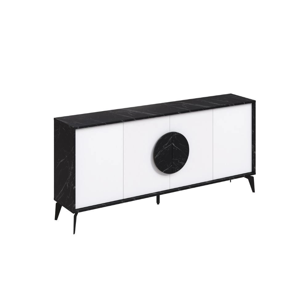 Madia 4 Ante 180x35,6x82 cm in MDF Gora Bianco