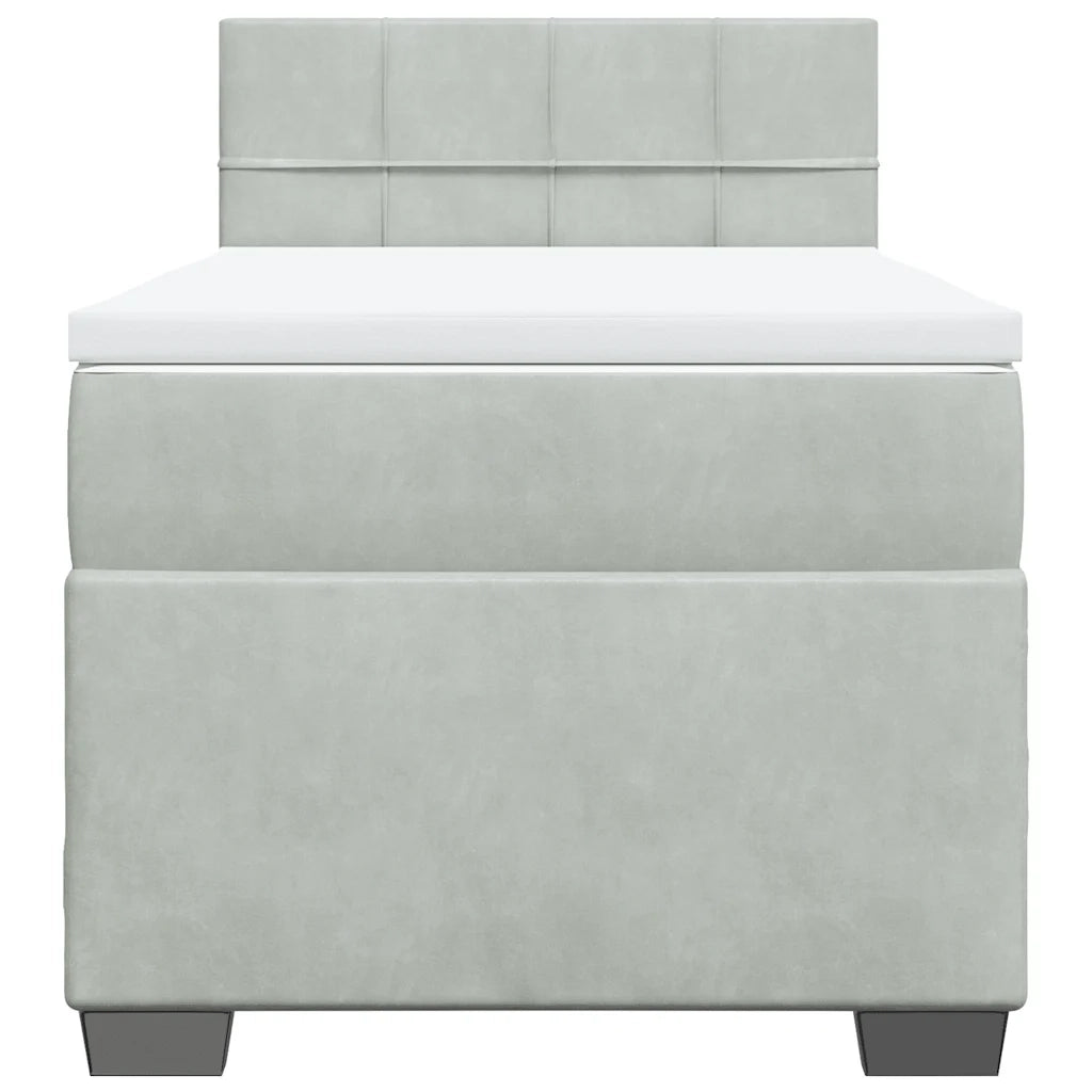 vidaXL Giroletto a Molle con Materasso Grigio Chiaro 80x200 cm Velluto