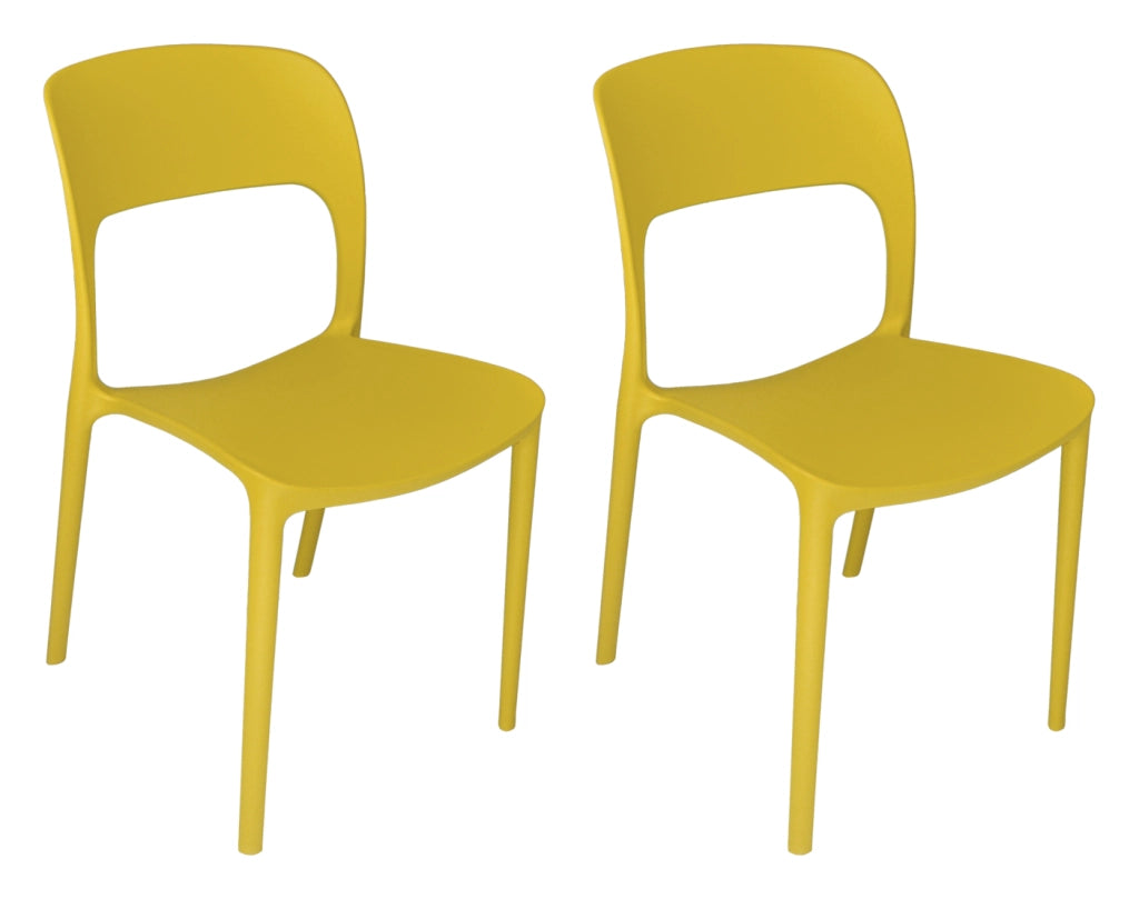 Set da 2 sedie impilabili in polipropilene giallo senape - Maya - SD32MAPP