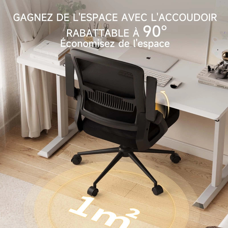 Sedia da ufficio ergonomica, , sedia da computer in rete traspirante con braccioli sollevabili e altezza regolabile