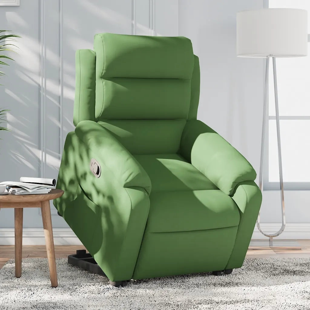 Poltrona Alzapersona Reclinabile Verde Chiaro in Velluto 3205095