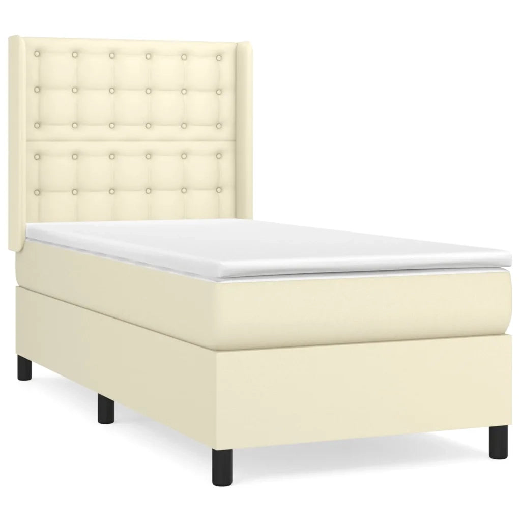 Giroletto a Molle con Materasso Crema 90x200 cm in Similpelle 3132479