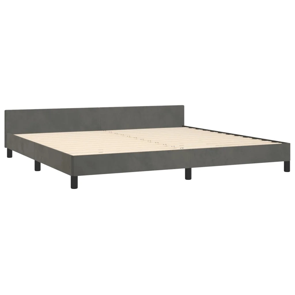 Giroletto senza Materasso Grigio Scuro 200x200 cm Velluto