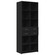 Credenza | Madia | Buffet da pranzo | Armadio da pranzo Nera 70x42,5x185 cm in Legno Multistrato