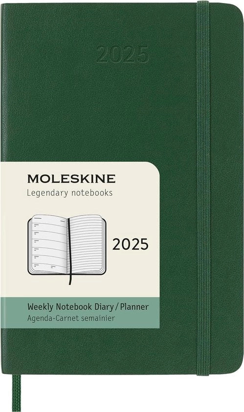 Agenda da tasca 2025 - Pianificatore compattibile - Verde - Copertina morbida