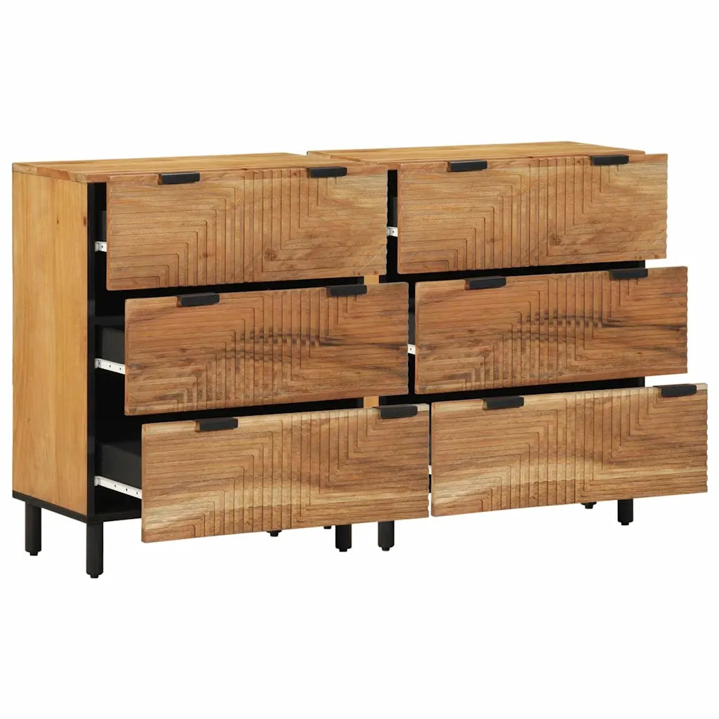Set di Credenze 2 pcs Naturale Legno di Acacia Massello 3310010