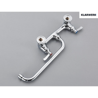 ALEX | rubinetto miscelatore da parete per ristorazione cromato | da cucina professionale in acciaio inox lungo e piatto |ristorante  bocca diritta