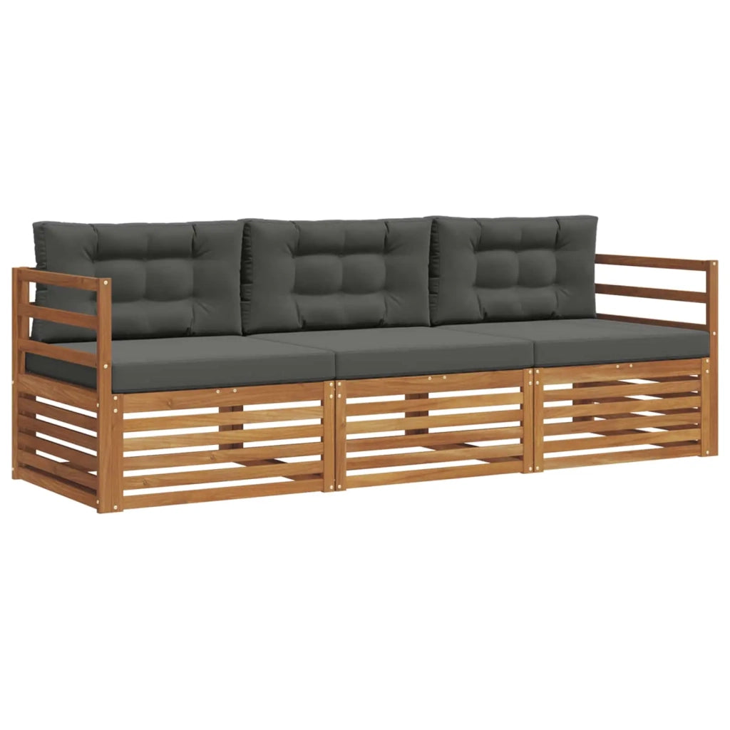 Set di divani da esterno con cuscino 3 pcs Naturale e Antracite 3372922