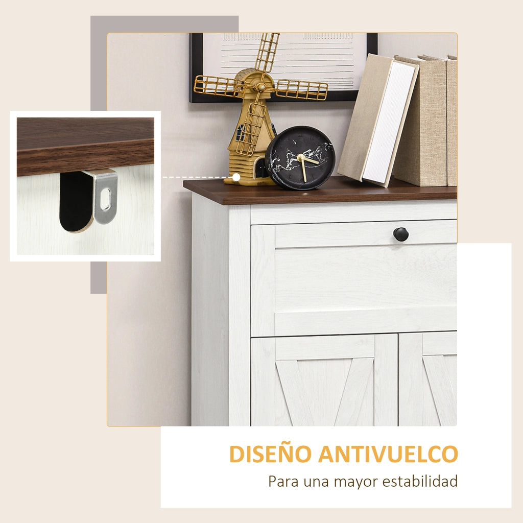 Armadio con ante e cassetti ¨C zephmum ¨C Bianco 60x30x87,4 cm