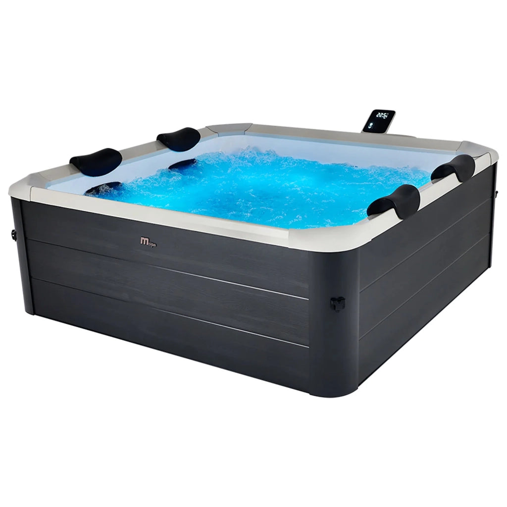 Vasca Idromassaggio Spa Oslo Aero Plus Smart con Wifi per 6 Persone 180x180x65 cm in Materiale Plastico Effetto legno