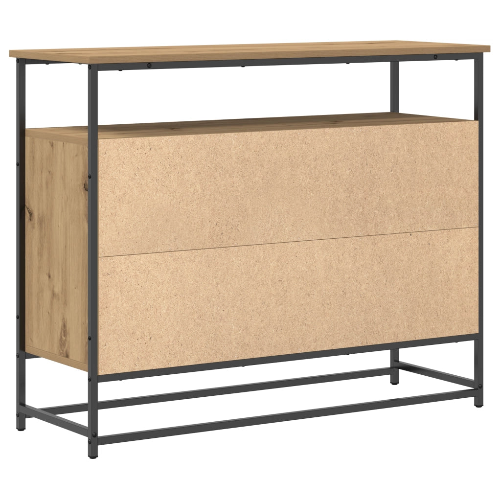 Credenza Artisan Rovere 100x35x80 cm Legno ingegnerizzato e Acciaio