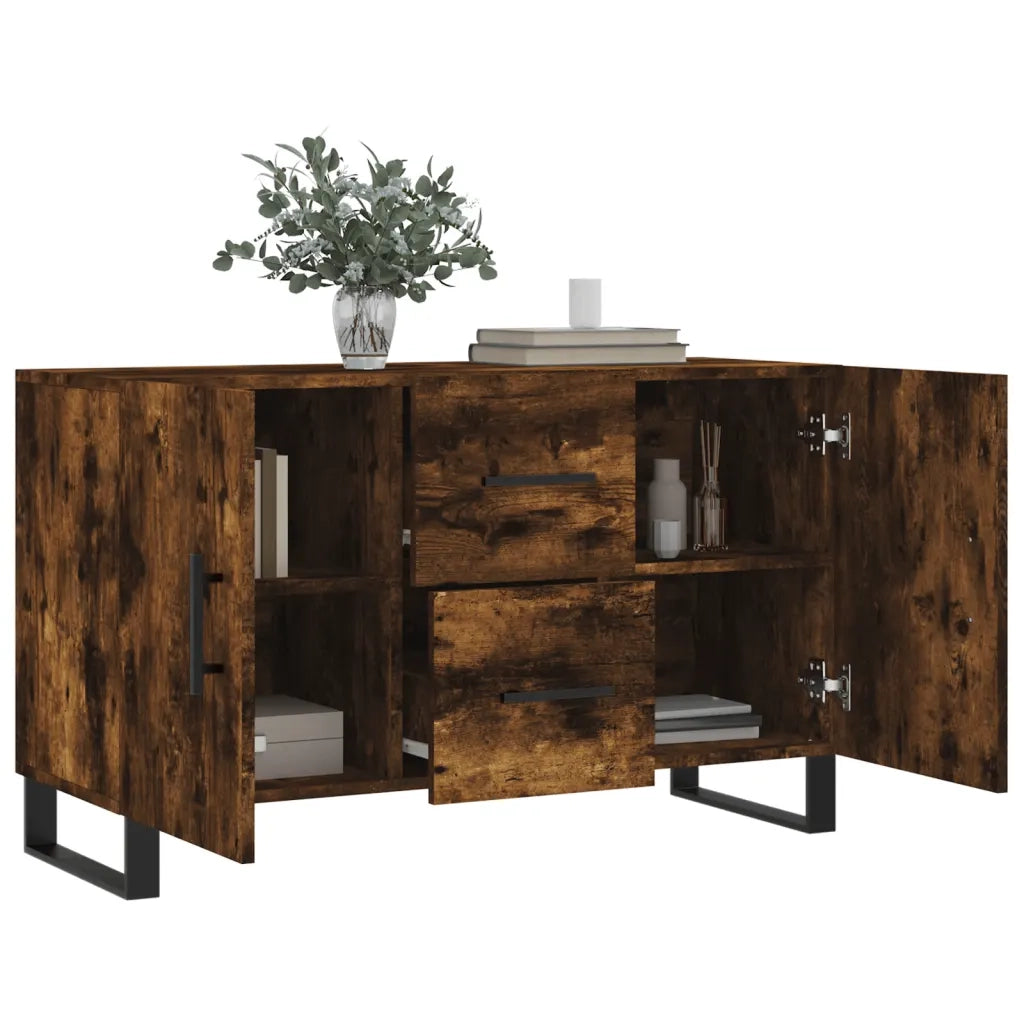 Credenza Rovere Fumo 100x36x60 cm in Legno Multistrato 828201