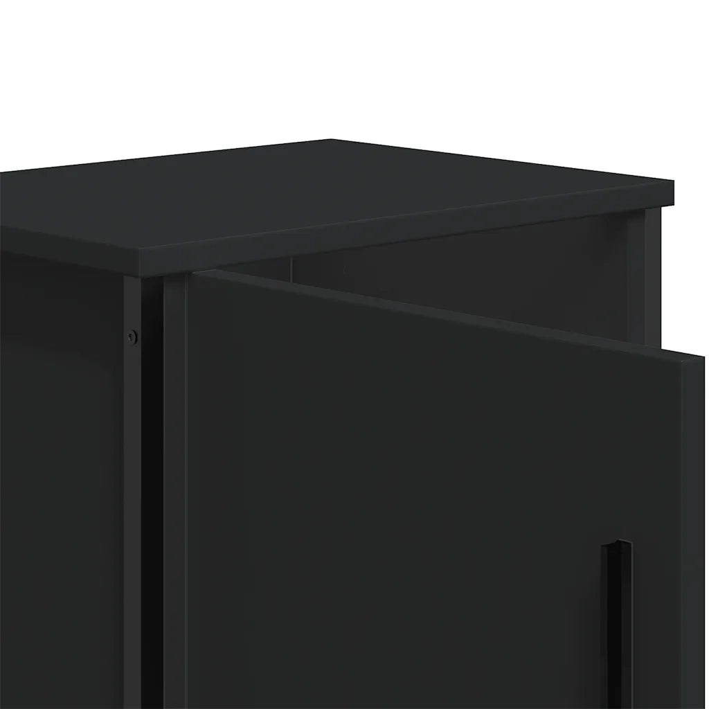 vidaXL Comodino Nero 40x30x40 cm in Legno Multistrato