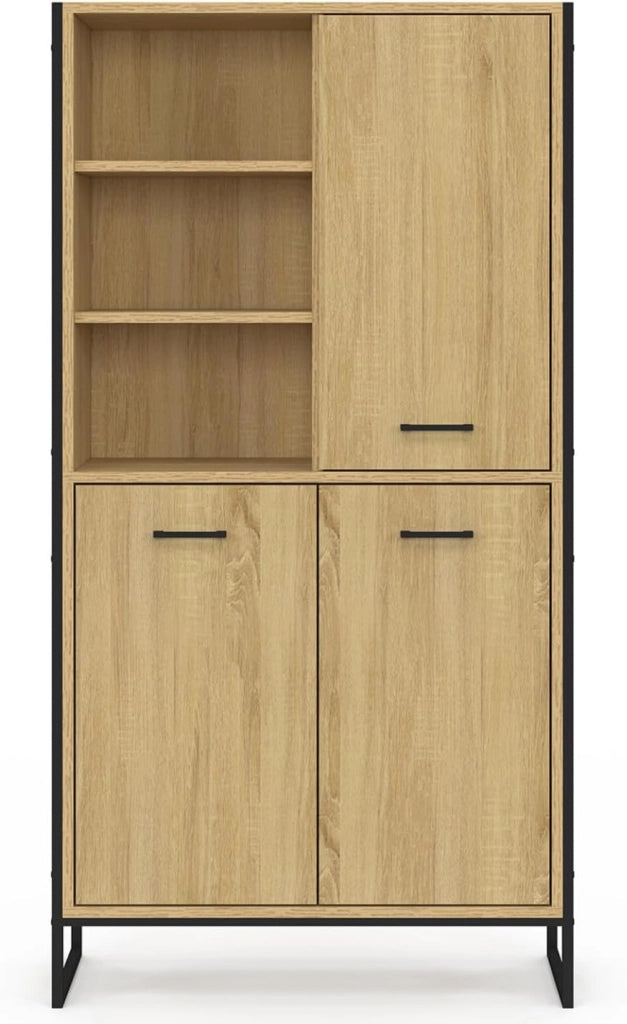 DETROIT Credenza alta a 3 ante H. 160 cm, design industriale