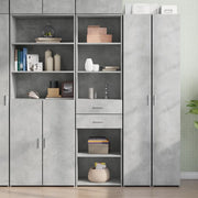 Credenza-Buffet-Armadio da cucina Grigio Cemento 50x42,5x185 cm in Legno Multistrato 593264
