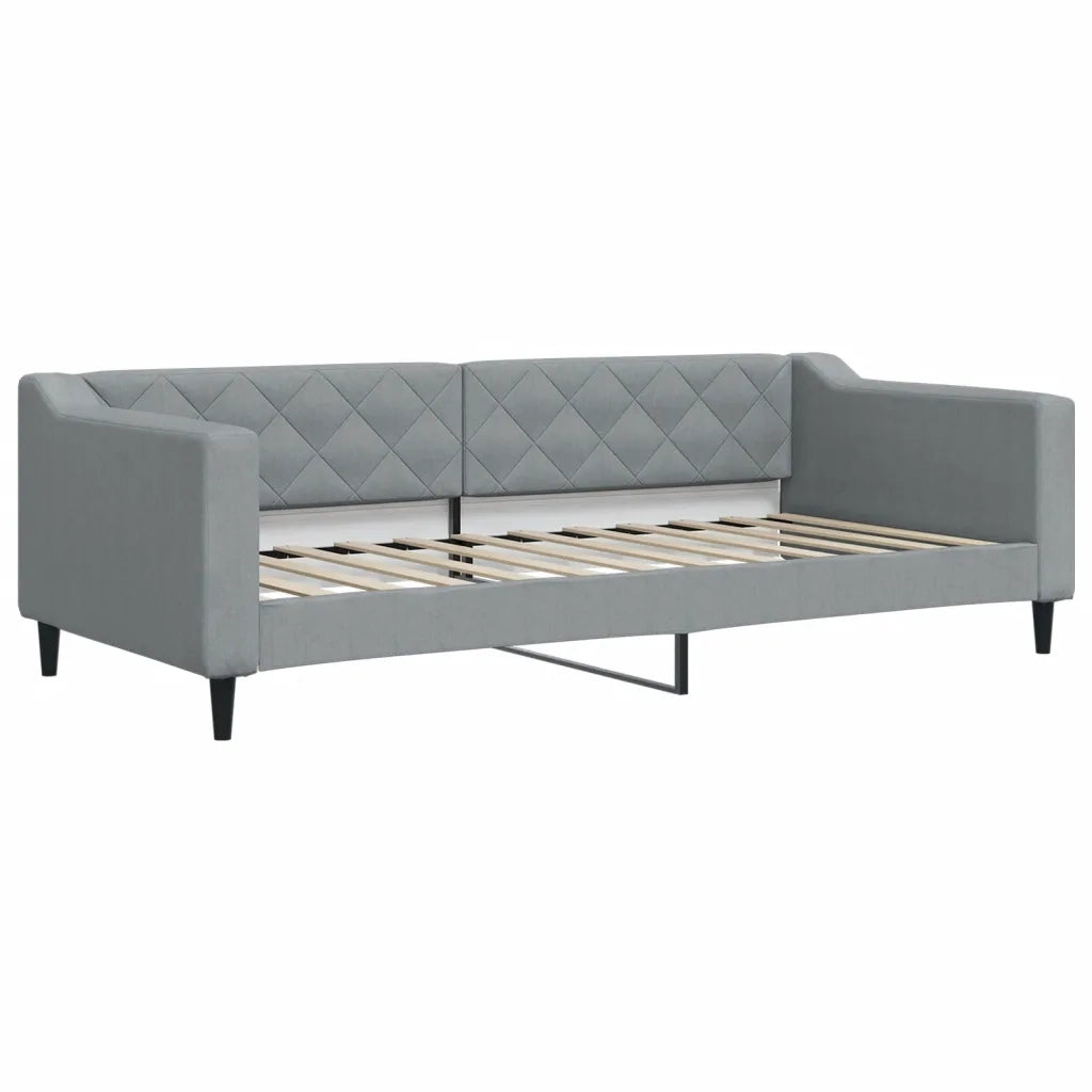 Divano Letto Estraibile Cassetti Grigio Chiaro 90x200cm Tessuto 3197462