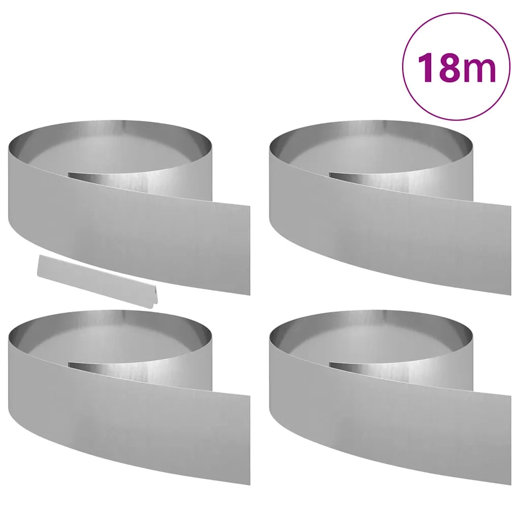 Bordura per Prato 4 pcs Argento 450 x 0,05 x 20 cm 868031