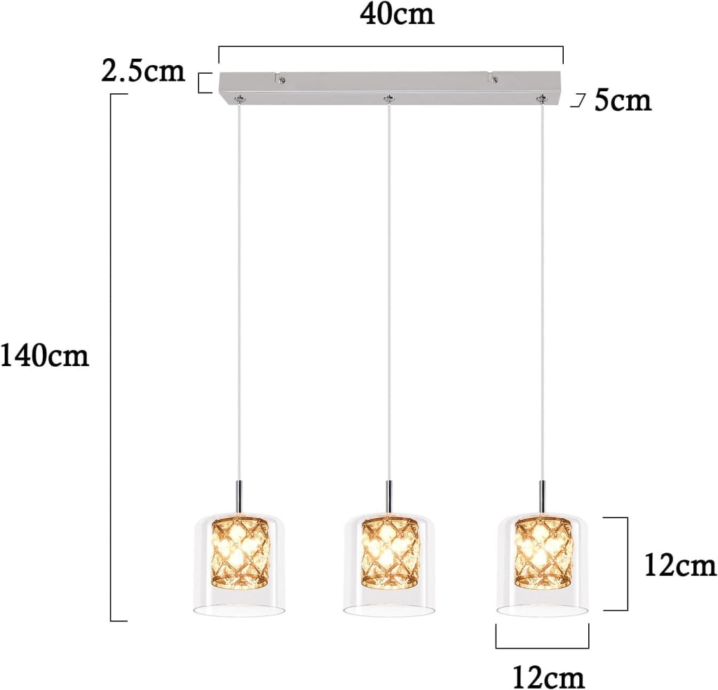 Lampada a sospensione ZMH per sala da pranzo 3/4/5 fiamme lampada a sospensione moderna vintage G9 cucina hotel