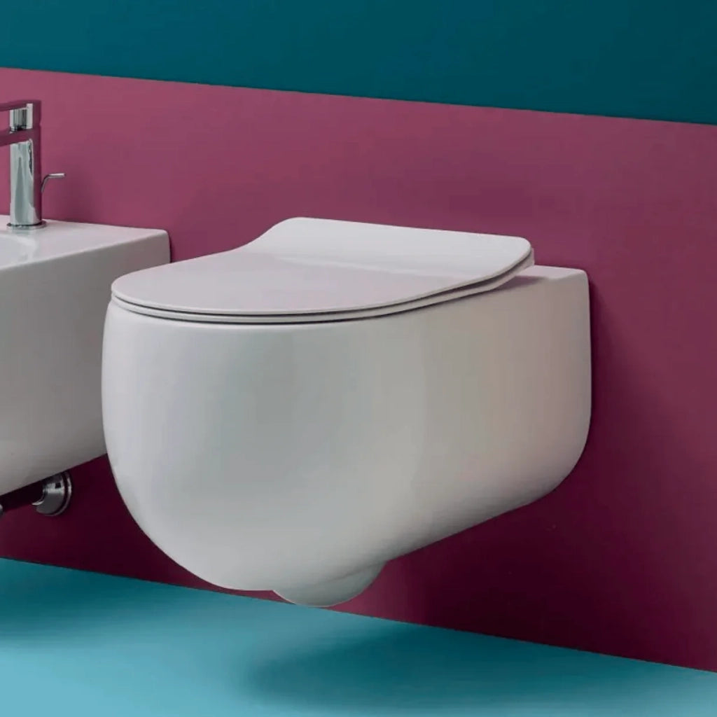 Wc Sospeso Senza Brida Kerasan "Flo 54" Bianco Lucido