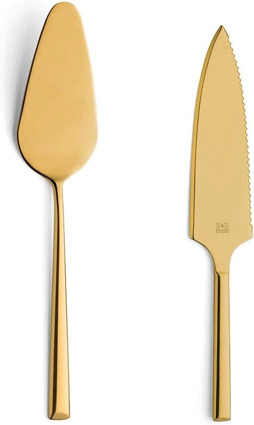 Set di taglieri per torte - 2 pezzi - Oro - Acciaio inossidabile