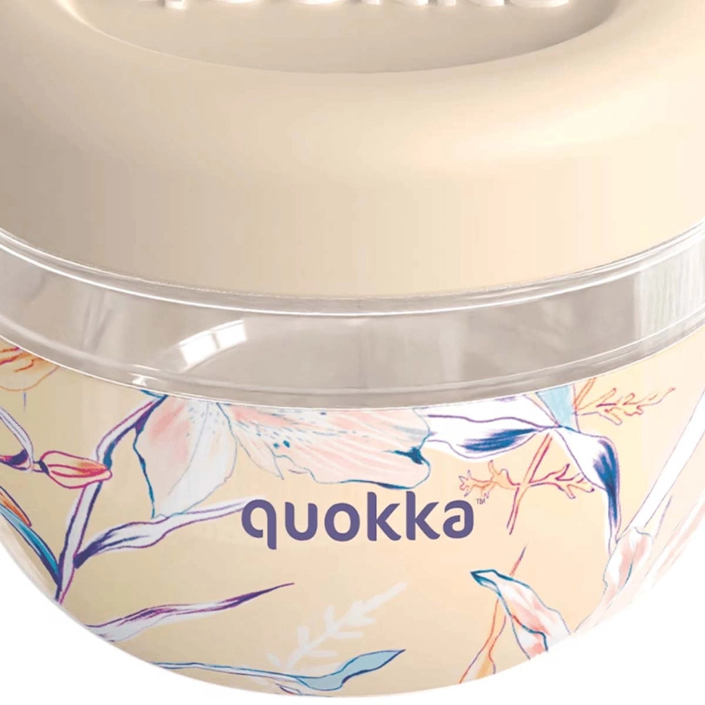 Contenitore Alimentare con Motivo Vintage Floreale 500ml con Coperchio Beige Quokka