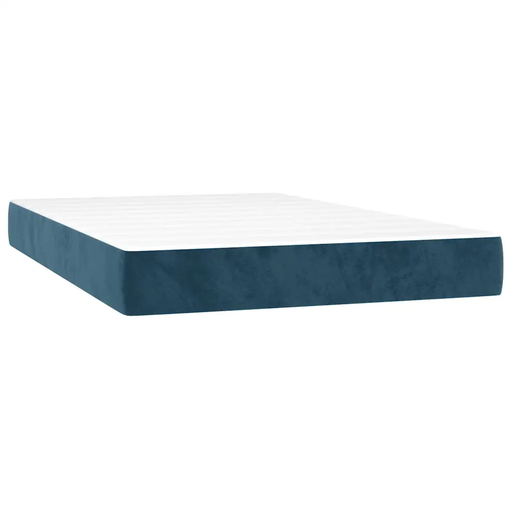 Letto a Molle con Materasso e LED Blu Scuro 120x200cm