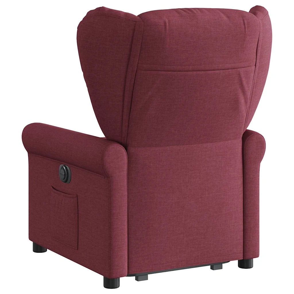 Poltrona Alzapersona Reclinabile Elettrica Rosso Vino Tessuto 3303397