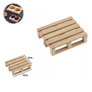 Trade Shop - Set 2pz Mini Pallet Di Legno Bancale Vassoio Piatto Sottobicchiere 10x8cm 74031a -