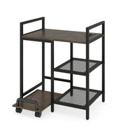 Supporto per stampante 63,5 x 40 x 72 cm stazione di ricarica con 4 ruote design rustico legno ingegnerizzato nero 20_0017814