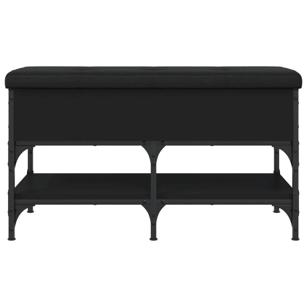 Panca Porta Scarpe Nera 82x42x45 cm in Legno Multistrato 835192