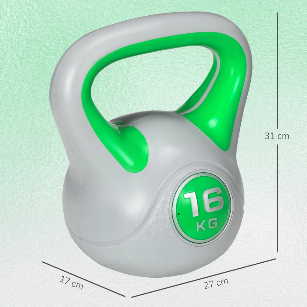 Kettlebell 16kg ¨C zephmum ¨C Verde sabbia PU 27x17x31 cm