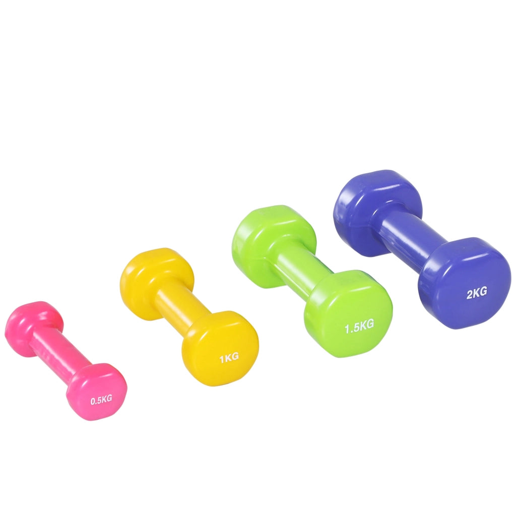 Set 8 manubri portatili 4 coppie 0.5kg 1kg 1.5kg 2kg ¨C zephmum ¨C Multicolore 41x30x8 cm